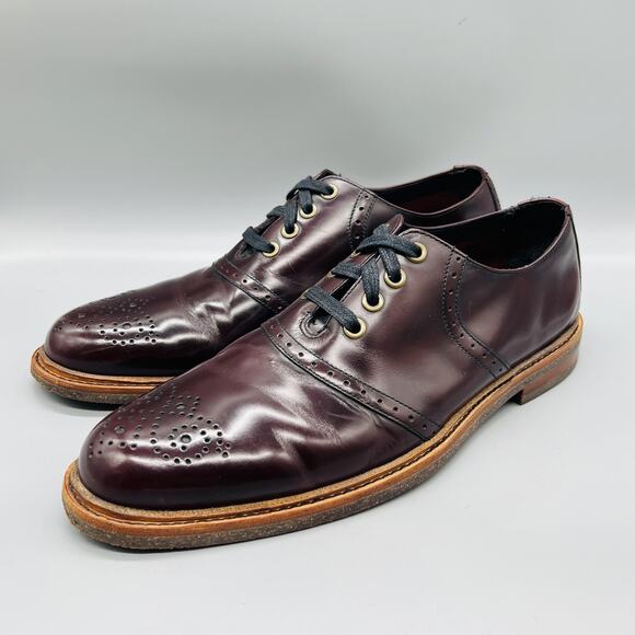 Cole Haan Shoes Men 11.5 Brown Leather Cap Toe Derby Oxford Dress Brogue Classic main image 7